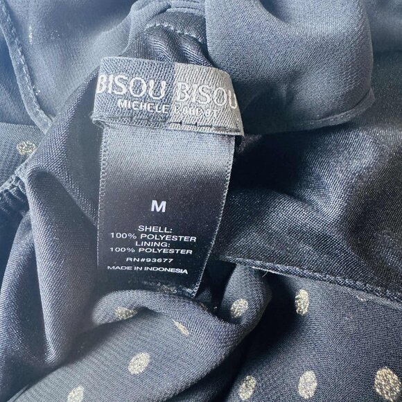 Bisou Bisou Black Polka Dot Sleeveless Chiffon Top – Size M - Picture 4 of 4